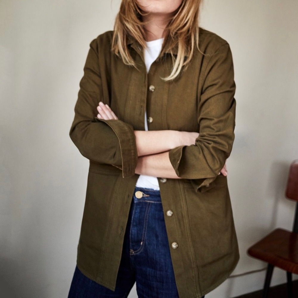 Sezane Will Jacket in Khaki - size XS
